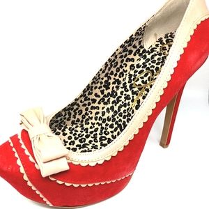 New Red Suede Jessica Simpson Stilettos Size 7.5